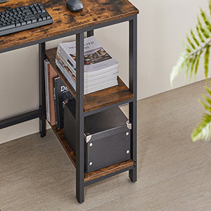 L-förmiger Computertisch mit 2 Ablagen – Eckschreibtisch für Homeoffice & Gaming