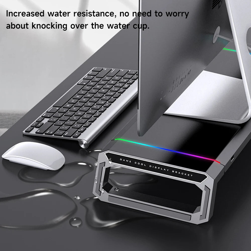 Foldable Stand mit 4 USB-Hub, RGB-Lichter, Tablet-/Handyhalter & Stauraum