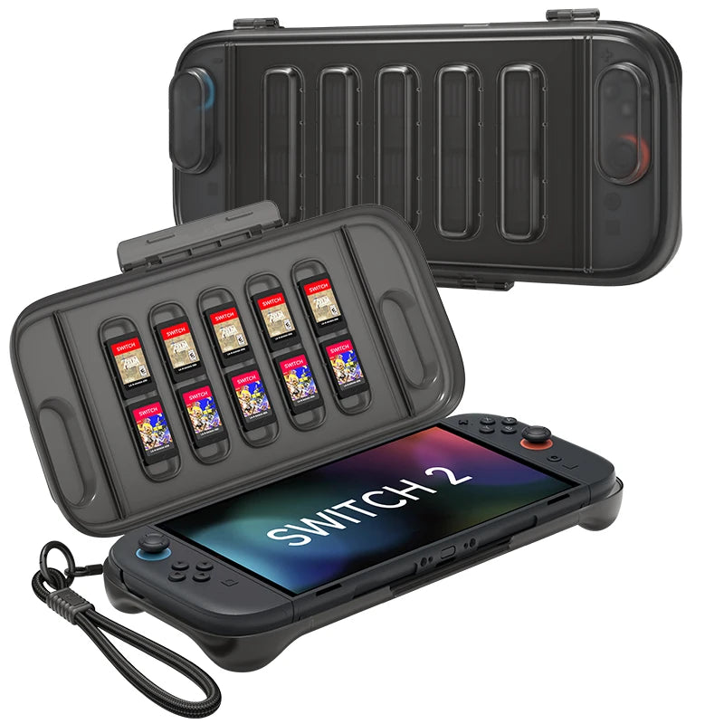 JSAUX Switch 2 Schutzhülle – Transparente Hard Shell mit Silikon & Tragetasche