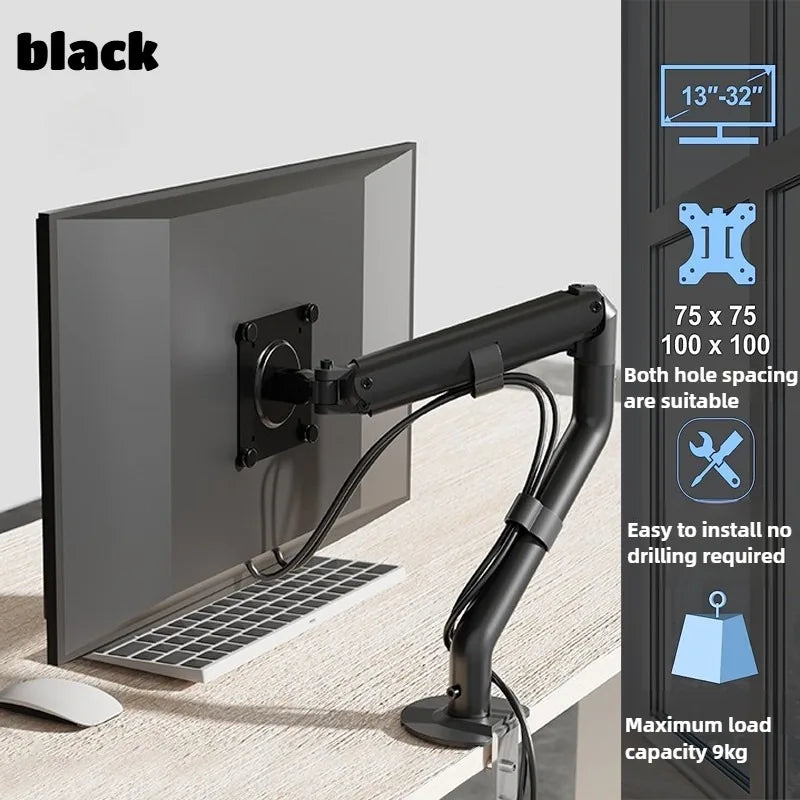 Gasfeder Monitorarm 13–32″ – Höhenverstellbar, 360° drehbar, Platzsparend