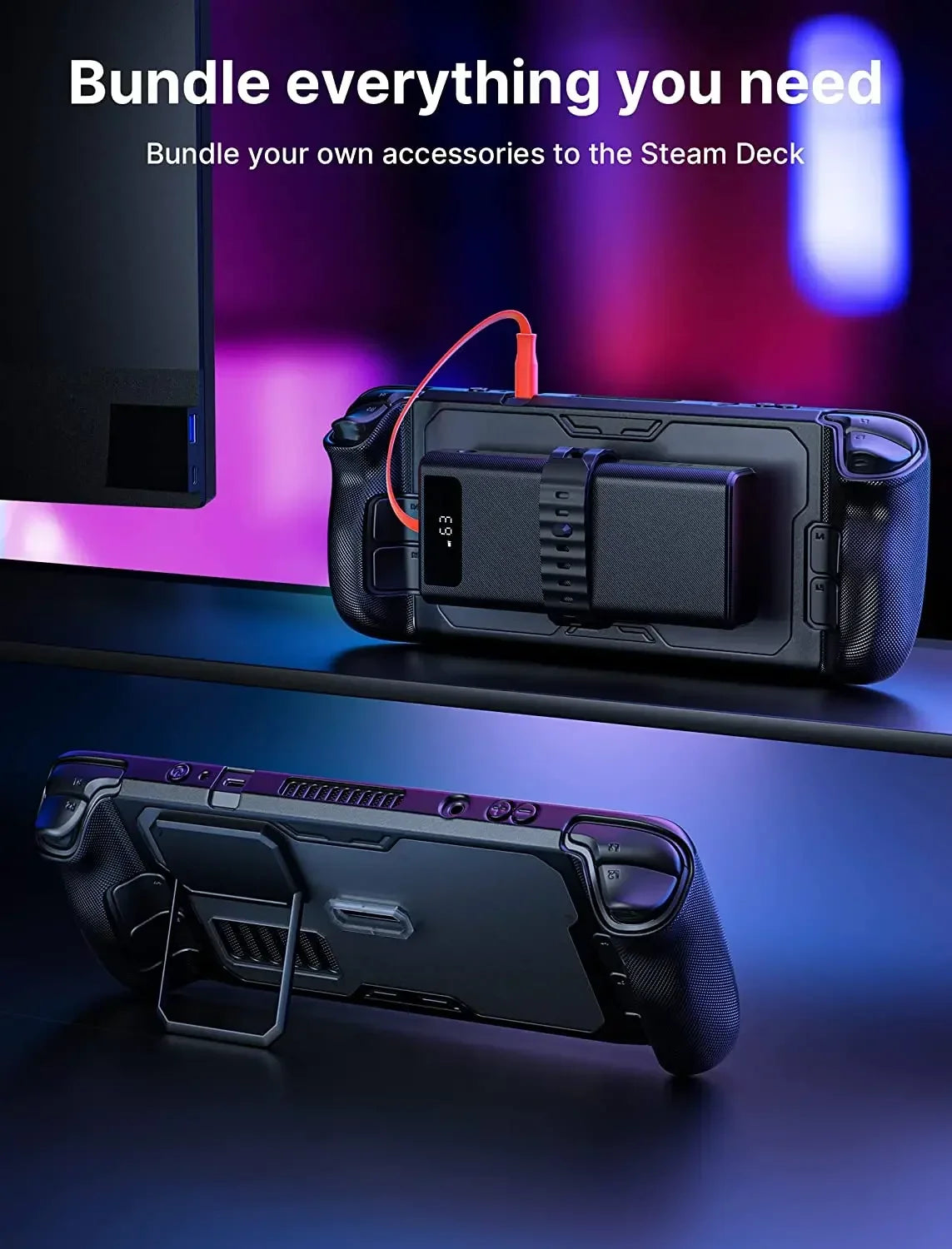 JSAUX ModCase für Steam Deck OLED – Schutz-Case mit abnehmbarer Frontschale