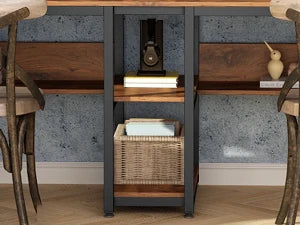 Großer Doppelschreibtisch mit Regal – 200 cm Arbeitsplatz für 2 Personen