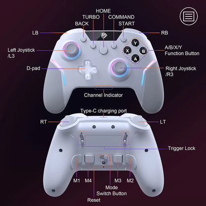 EasySMX X20 Wireless Controller – RGB, Hall-Sticks & 1000Hz Polling für PC/Switch/Android