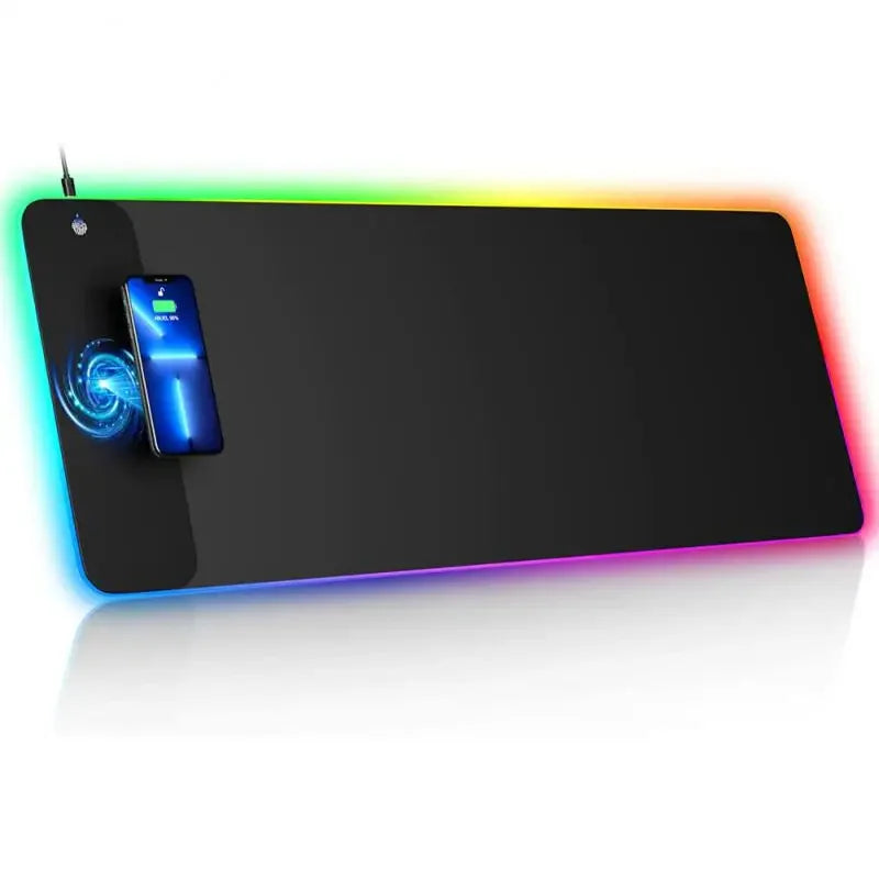 XXL RGB Wireless Charging Mousepad 800×300 mm – 15 W Qi, abgedichtete Oberfläche