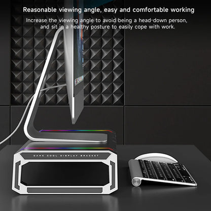 Foldable Stand mit 4 USB-Hub, RGB-Lichter, Tablet-/Handyhalter & Stauraum