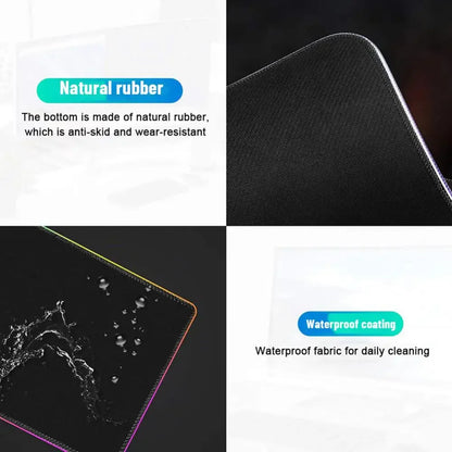 XXL RGB Wireless Charging Mousepad 800×300 mm – 15 W Qi, abgedichtete Oberfläche