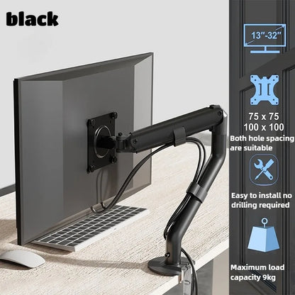 Gasfeder Monitorarm 13–32″ – Höhenverstellbar, 360° drehbar, Platzsparend