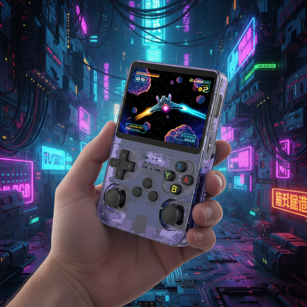 gemini-2.5-flash-image-preview_R36_Ultra_retro_handheld_console_held_in_one_hand_realistic_human_hand_techy_background_with_RGB-2.jpg__PID:09f4ee8f-b11b-4f95-9854-a3f9e295588e
